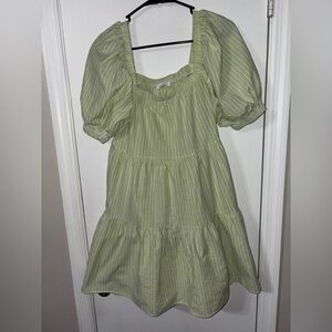 Mable Green puffed sleeve mini dress medium